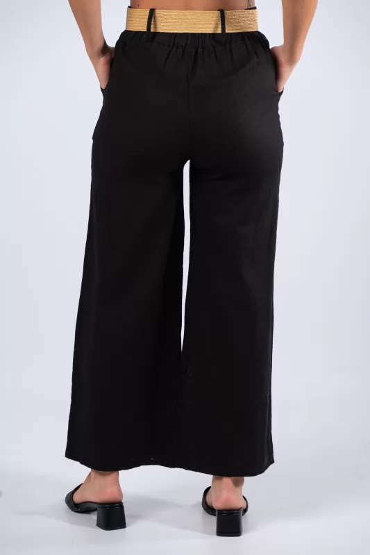 Trousers Paperbag Linen Black