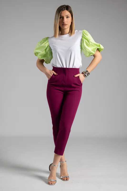 Trousers High Waist Boysenberry