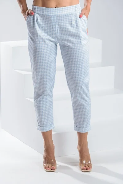 Trousers Chessboard light blue