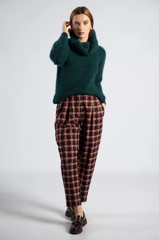 Trousers Slouchy Plaid 