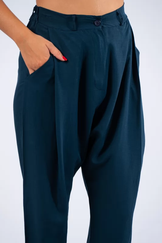 Culotte Trousers Navy Blue