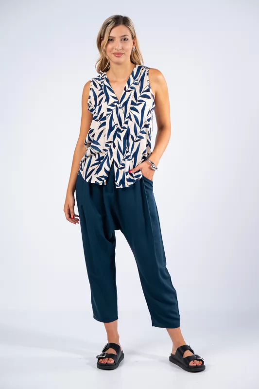 Culotte Trousers Navy Blue