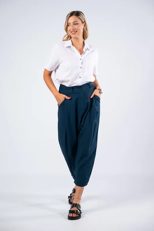 Culotte Trousers Navy Blue