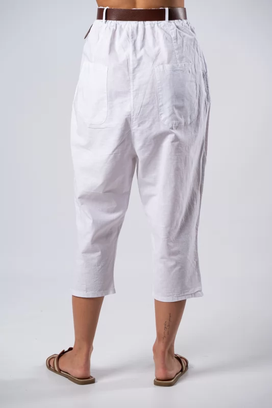 Culotte Trousers Belt White