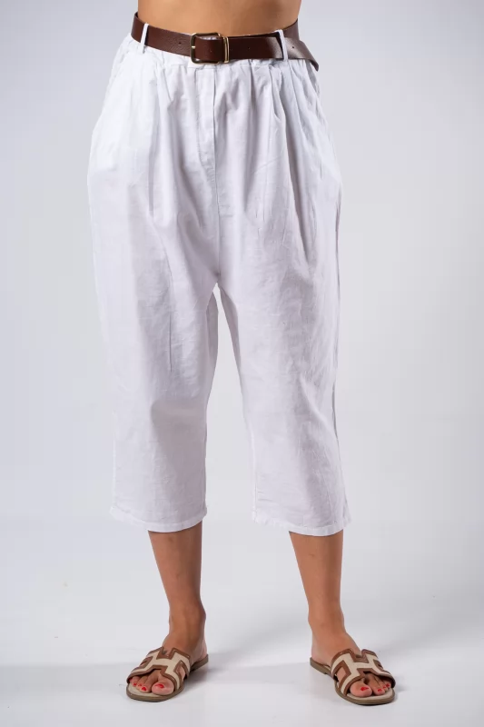 Culotte Trousers Belt White