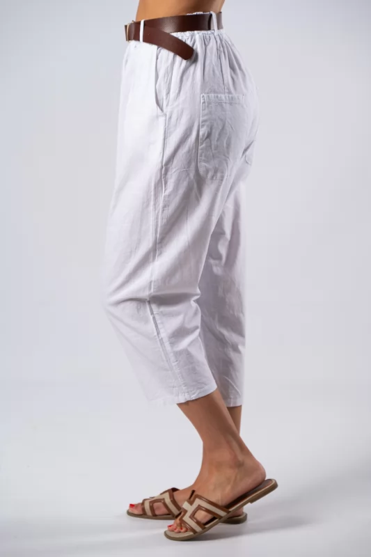 Culotte Trousers Belt White