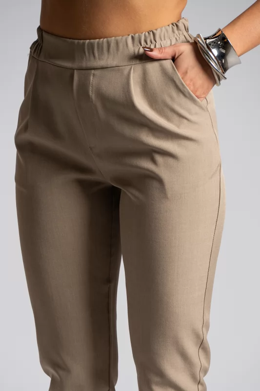 Fabric Pants Elastic Waistband