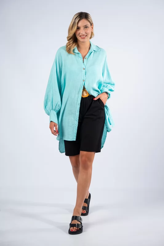 Shirt Linen Turquoise