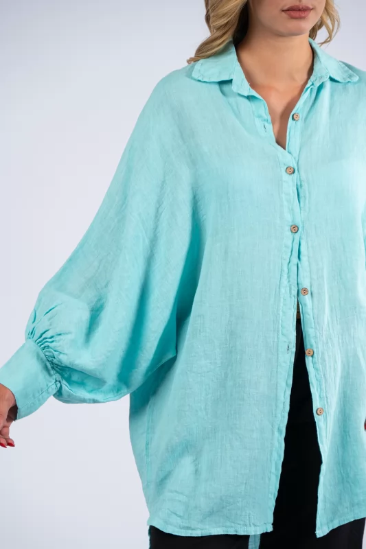 Shirt Linen Turquoise