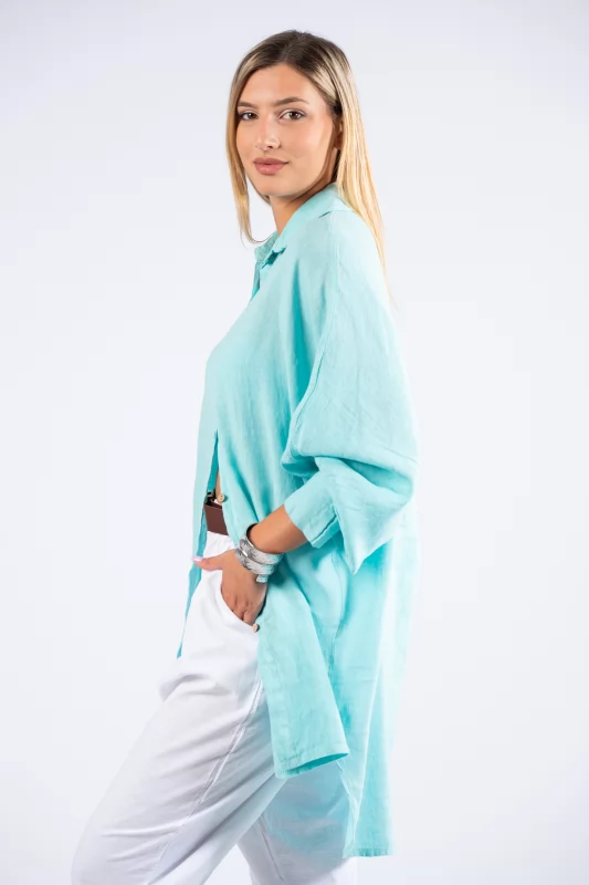 Shirt Linen Turquoise