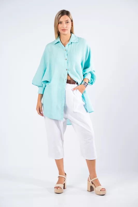 Shirt Linen Turquoise