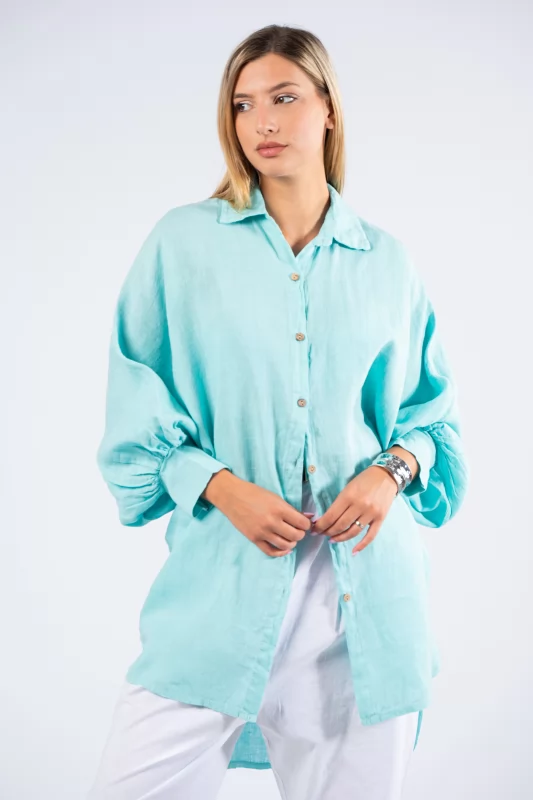 Shirt Linen Turquoise