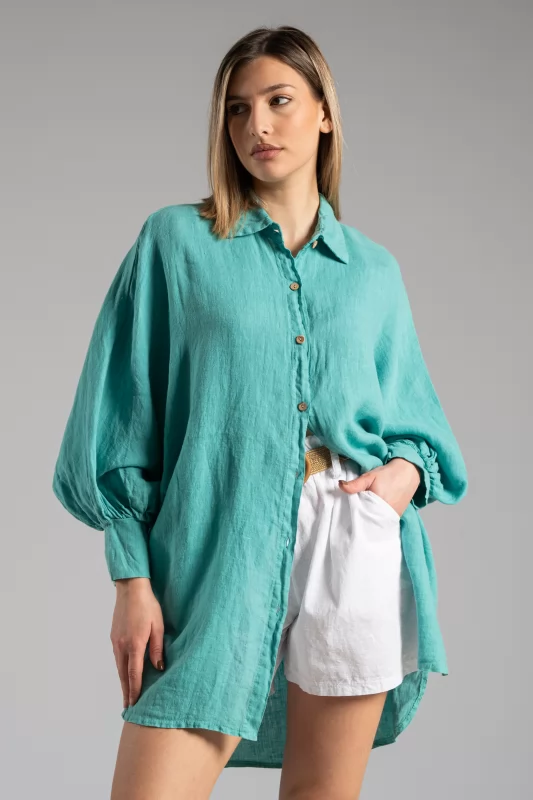 Shirt Linen Seafoam Green