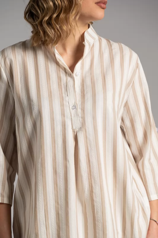 Shirt Cotton Tunic Mao