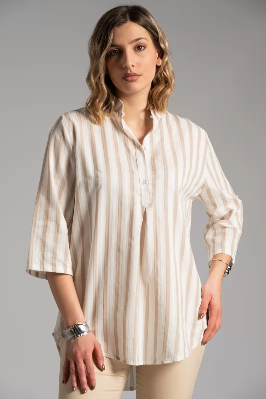 Shirt Cotton Tunic Mao