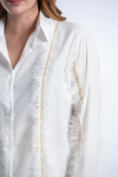 Shirt Chain Fringes White