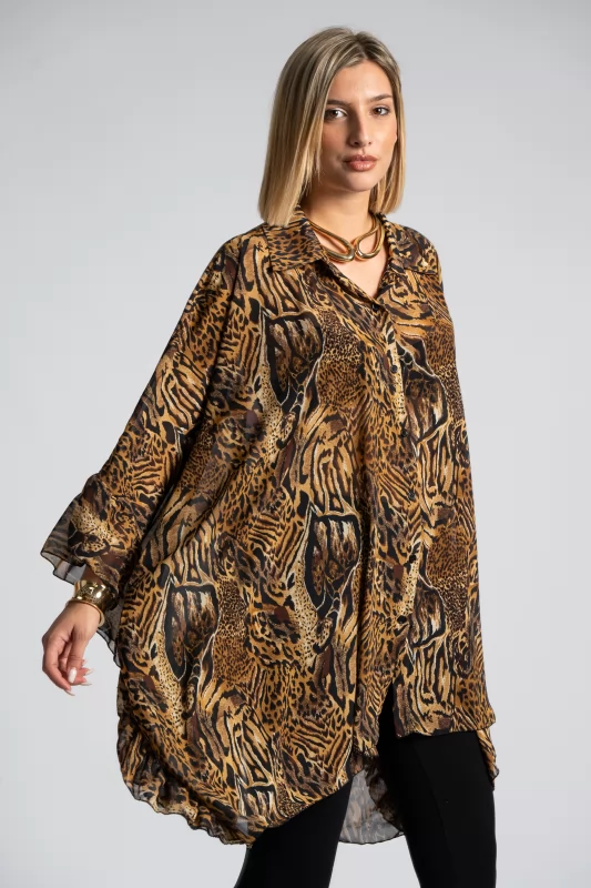 Shirt C-Throu Multi Animal Print