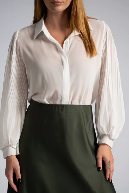 Shirt C-Throu Pleated Sleeves