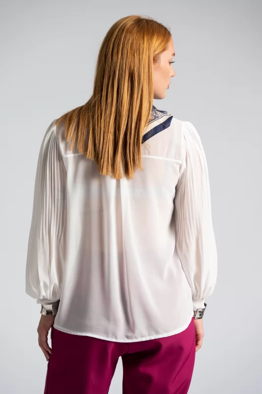 Shirt C-Throu Pleated Sleeves