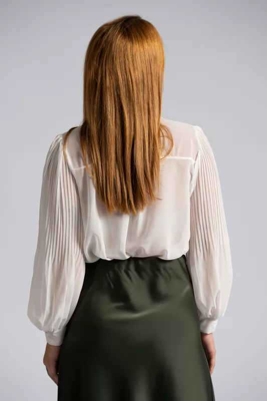 Shirt C-Throu Pleated Sleeves