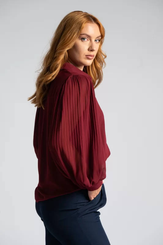 Shirt C-Throu Pleated Sleeves