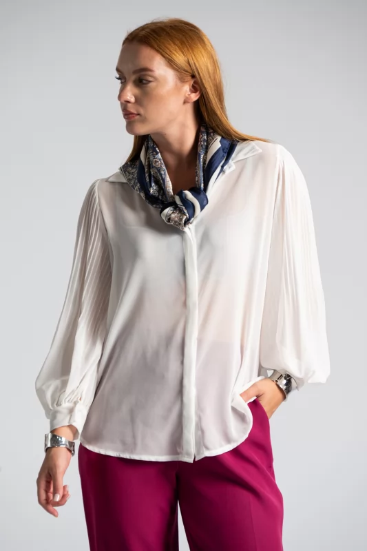 Shirt C-Throu Pleated Sleeves