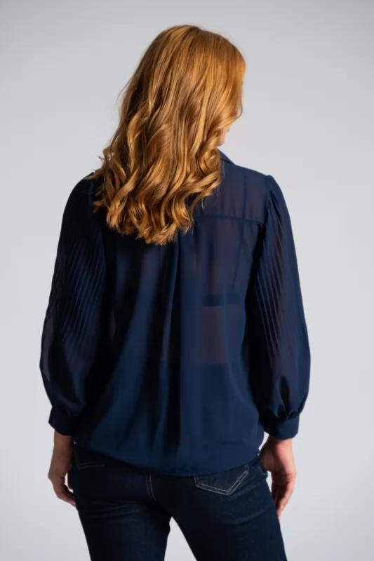 Shirt C-Throu Pleated Sleeves