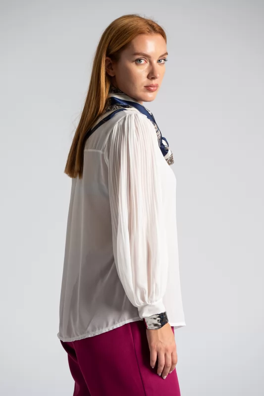 Shirt C-Throu Pleated Sleeves