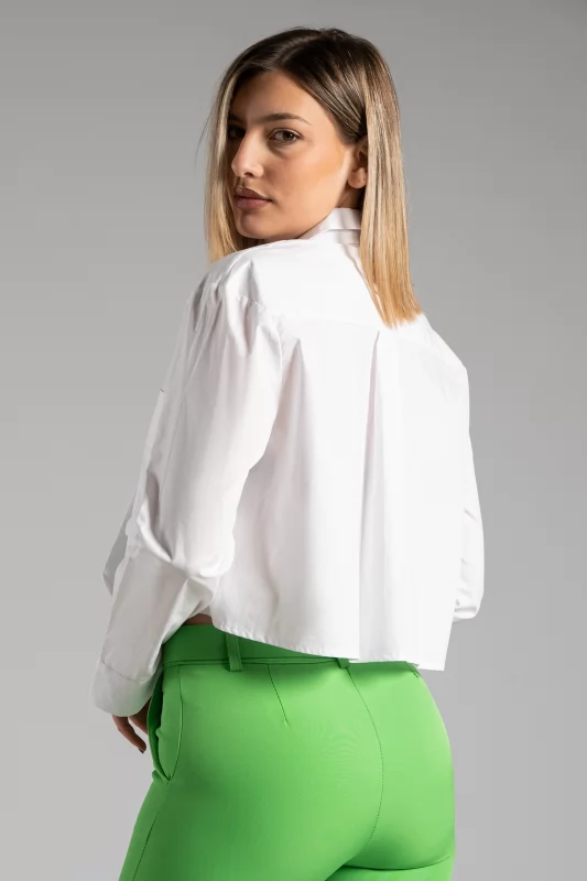 Shirt Crop Tie White