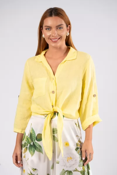 Shirt Linen Binding Lemon