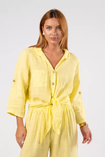 Shirt Linen Binding Lemon