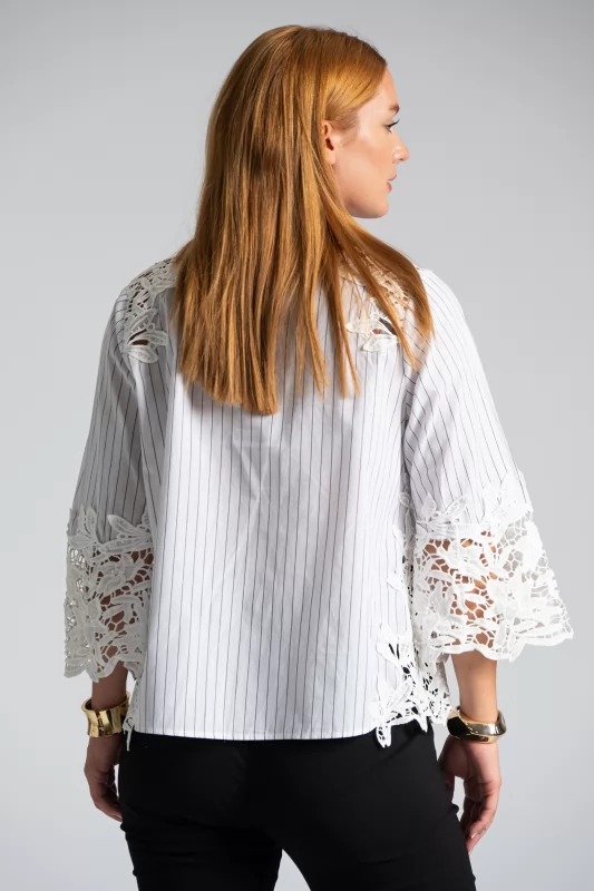 Shirt Striped Lace