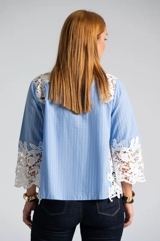 Shirt Striped Lace