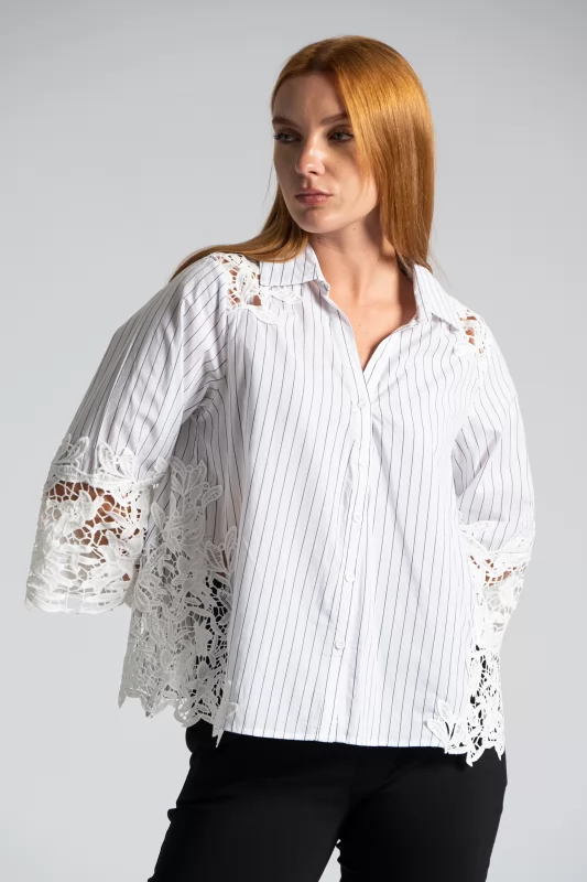 Shirt Striped Lace