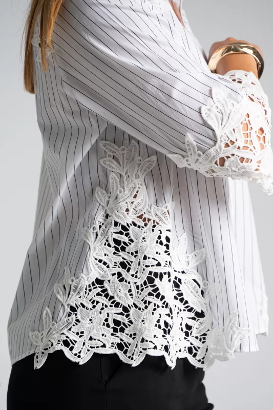 Shirt Striped Lace