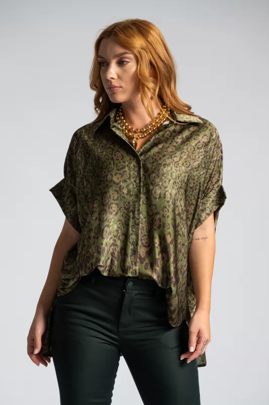 Shirt Satin Animal Print