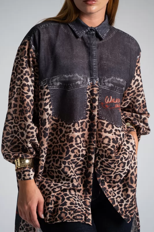 Πουκάμισο Walking Leopar Print