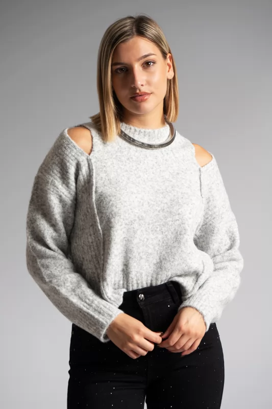 Sweater Cut Out Shoulders