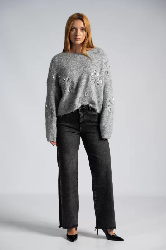 Sweater Floral Sequin