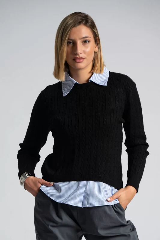 Sweater Collar Shirt