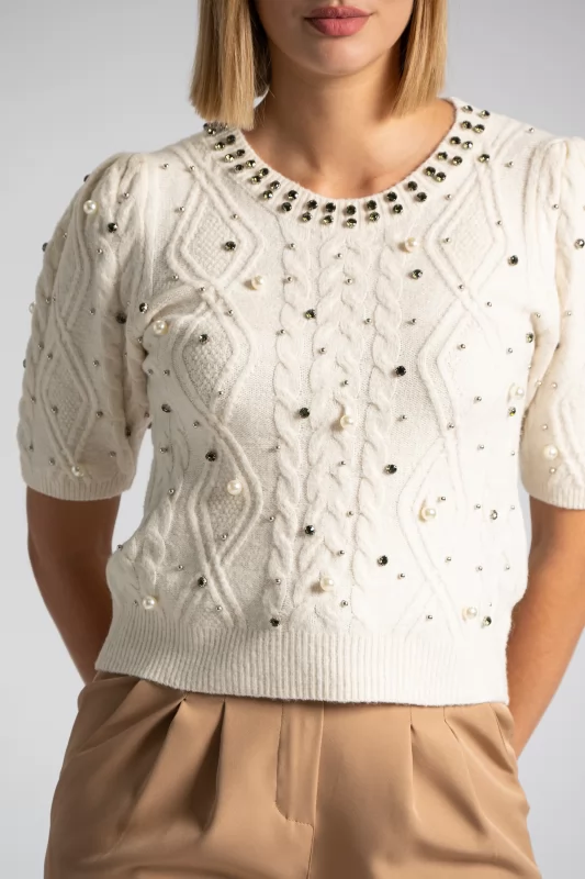 Sweater Short-Sleeved Pearls