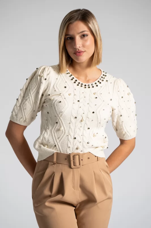 Sweater Short-Sleeved Pearls