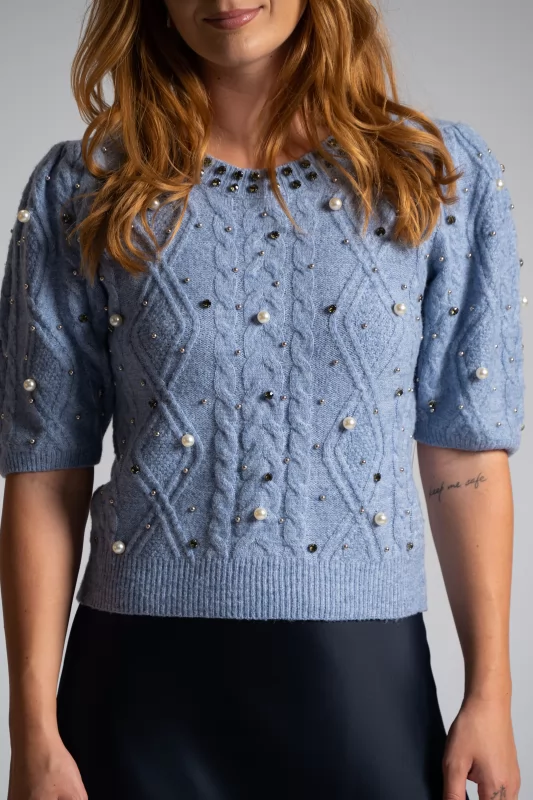 Sweater Short-Sleeved Pearls