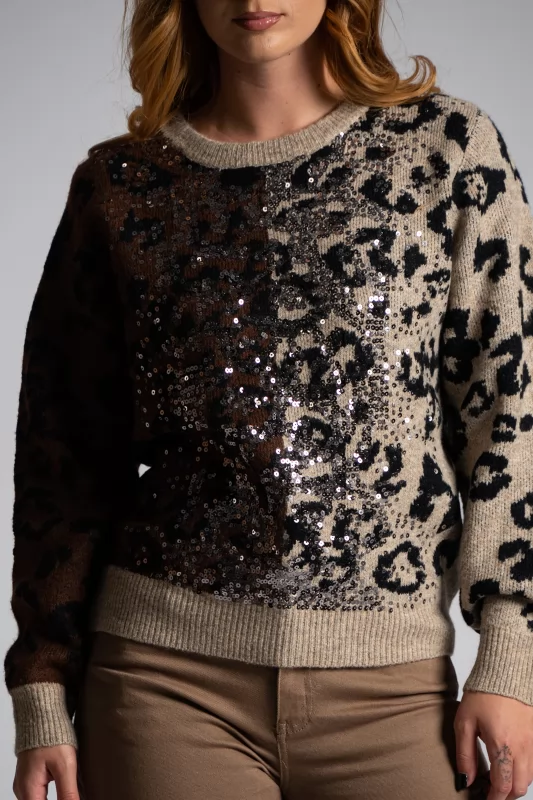 Sweater Leopar Sequin