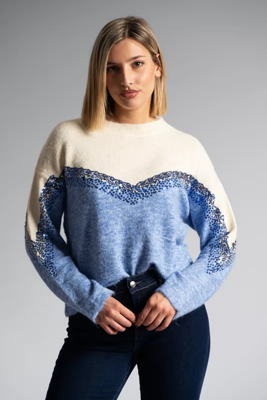 Sweater Double Color Rhinstones