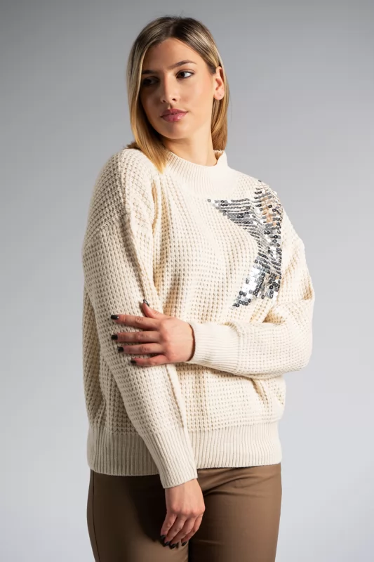 Sweater Knitted Star Sequin 