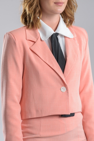 Jacket Crop Button Salmon 