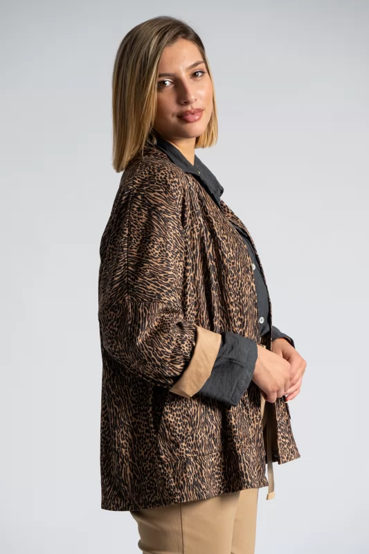 Blazer-Cardigan Animal Print