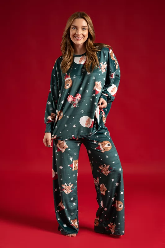 Set Of Velvet Overalls Christmas Fox