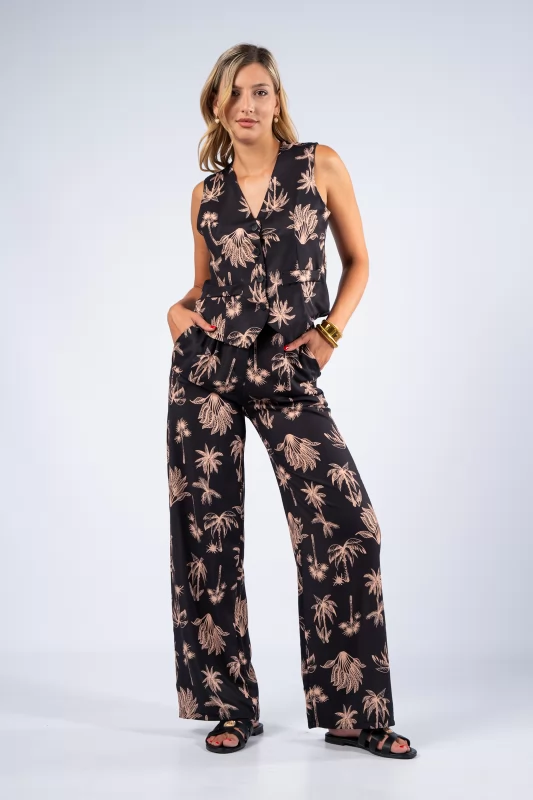 Set Vest-Pants Tropical Black